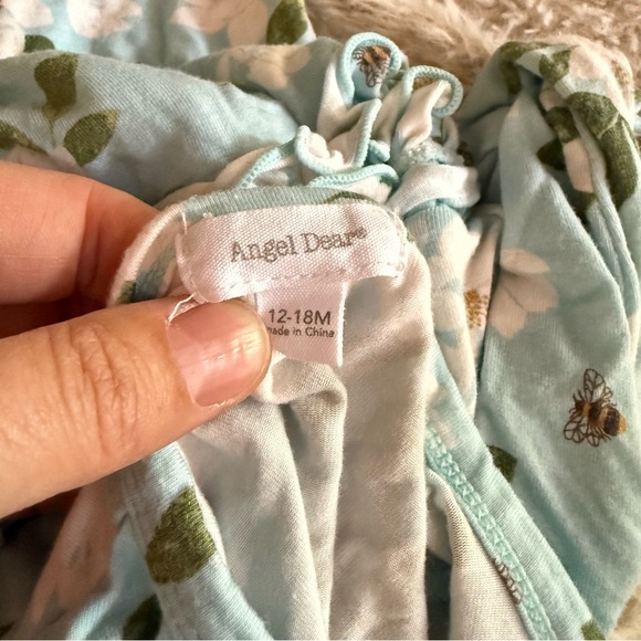 Angel Dear Magnolia Bee Floral Print Zipper Pajama Convertible Size 12-18 Months - Picture 4 of 7